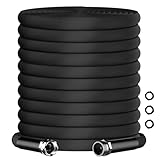50FT Garden Hose Non-Expandable Water Hose, Lightweight Flat Hose Pipe, No-Tangle & No-Kink, Easy to Storage, Suitable for Outdoor, Garden Watering, Car Wash