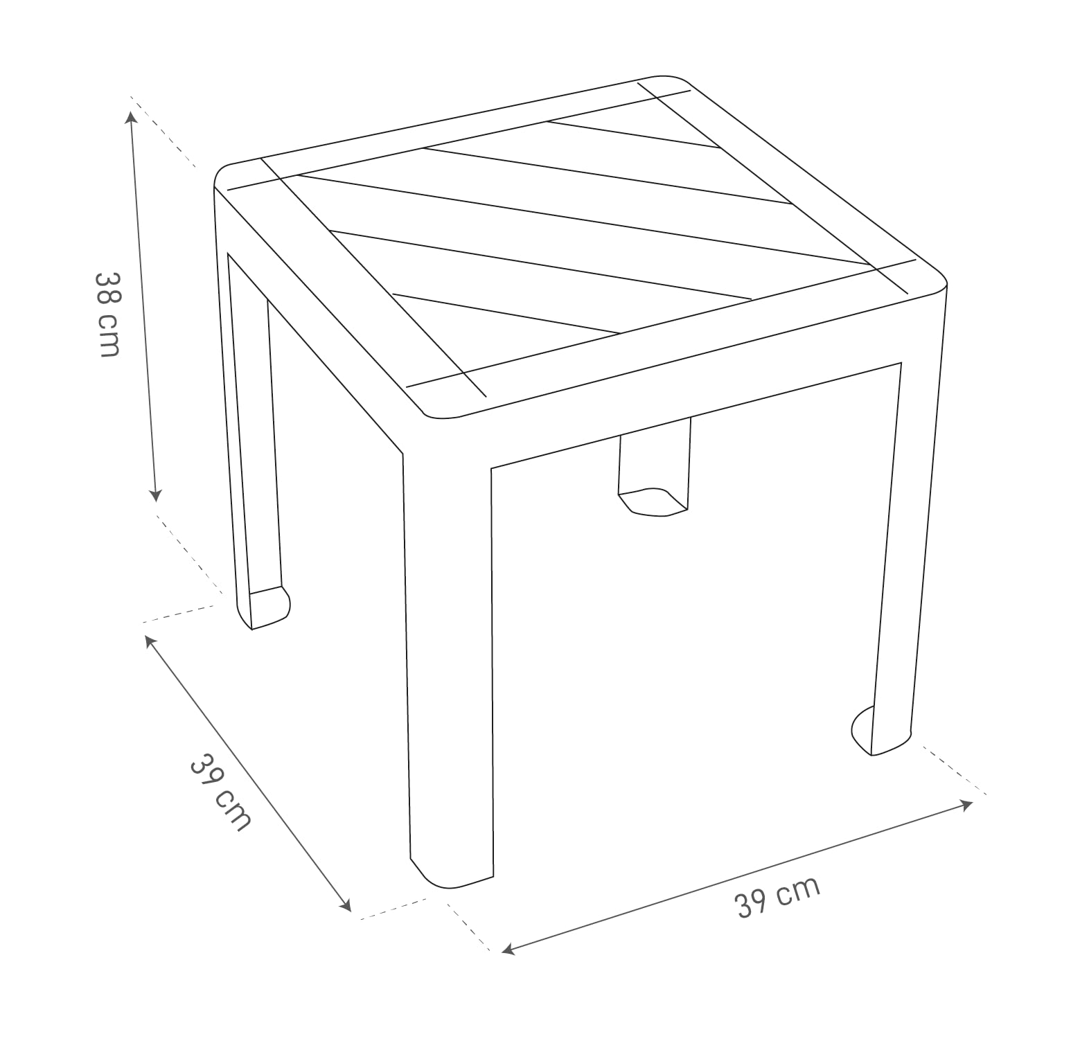 DEA HOME Tavolino per bambini POP plastica robusta bianco 39x39x38h cm leggero stabile sicuro montaggio facile senza attrezzi