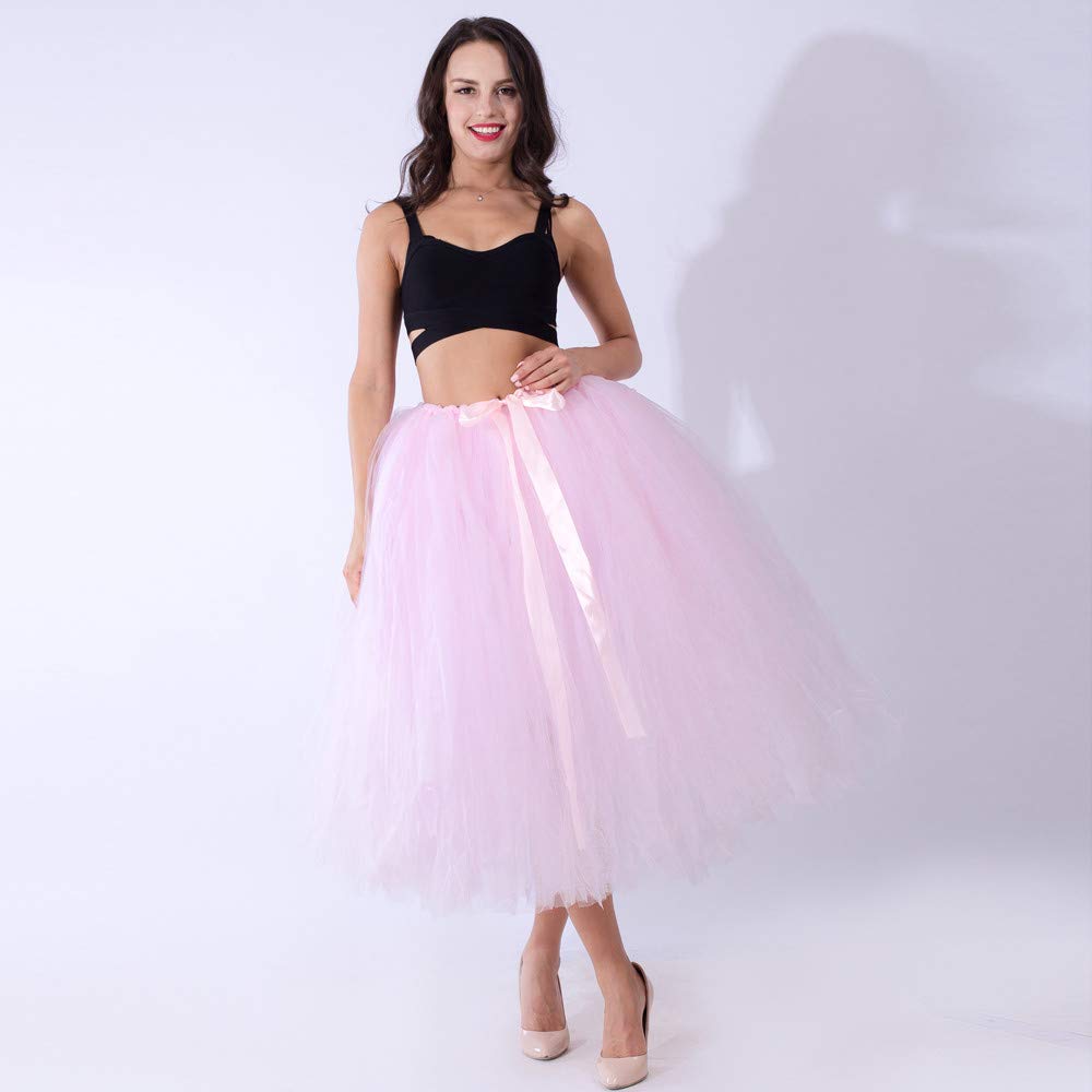 Generico Gonna Tulle Donna - Gonna Donna Sottogonna Tulle Vita Alta Gonna Irregolare Balletto Prom Party Per Carnevale Halloween Fancy