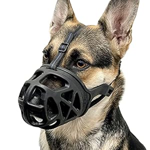 BARKLESS Dog Muzzle, Basket Muzzle for Biting, Chewing and Scavenging, Humane Cage Mouth Cover, Perfect for Grooming and Training Large Aggressive Reactive Dogs (L, Black)