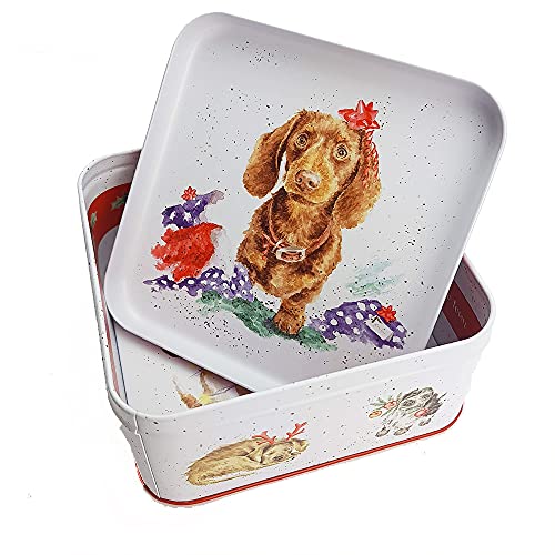 Wrendale Designs by Hannah Dale - Santa’s Little Helper - Festive Design Tin - 167mm x 167mm x 80mm