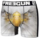 FREEGUN Herren Boxershorts Wild-Faces-Edition, 7 MEGA Designs in 5 Größen (L/50/6, Adler)