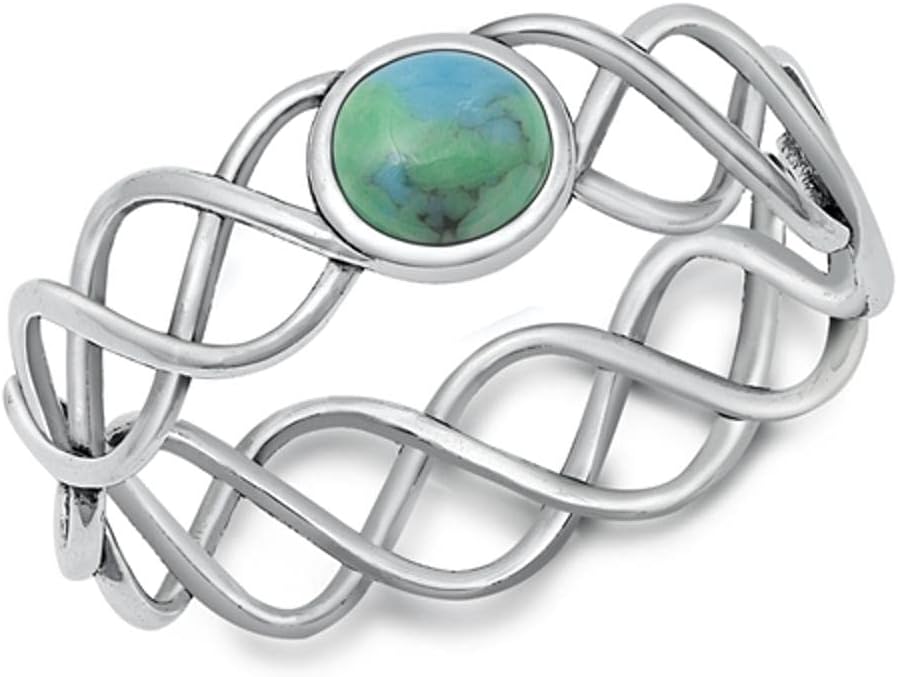 CHOOSE YOUR COLOR Sterling Silver Criss Cross Helix Ring