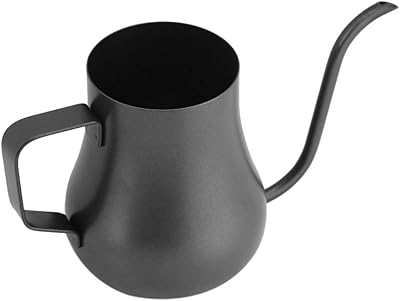 yaogohua Coffee Kettle, Coffee Maker Heat Resistant Kitchen Coffee Pot for Household Moka Pot Stove Top Coffee Maker 280mL Black Stainless Steel Drip Coffee Pot Gooseneck Long Mouth Spout Kettle