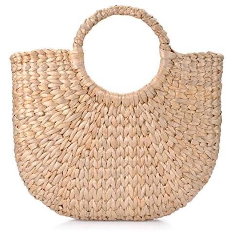 Woven Straw Beach Tote Bag for Women Cover