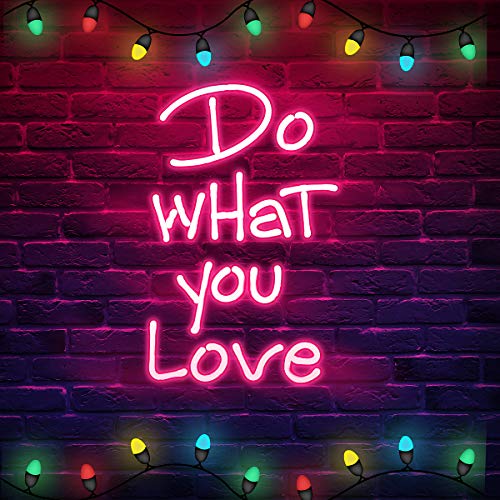 Do What You Love Neon Signs Pink Neon Light Sign Hanging Neon Sign Neon Lights Neon Wall Sign Neon Words for Wall Bedroom Room Party Decor