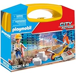 Comisaria Maletin Playmobil Amazon PLAYMOBIL City Action Maletín Construcción, a Partir de 4 años