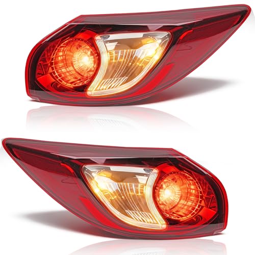 Image of Pair Outer Tail Light Assembly for 2013-2016 Mazda CX-5, Passenger Side Back Taillight Assembly, OE Style Brake Lamp with Bulb and Harness, Direct Replace #MA2805111