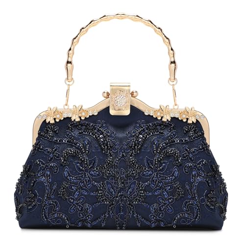 Image of UBORSE 1920s Vintage Clutch Purse Beaded Evening Bag for Women Formal Bridal Sequin Handbag Clutch for Wedding /Prom /Cocktail | 1920s