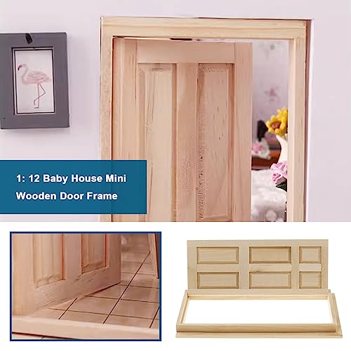 The Lord of the Tools Dollhouse Miniature Wooden Door 1:12 Scale Mini Simulation Interior Door Pretend Play Toy Model for Dollhouse Furniture Decoration Accessories - Image 2