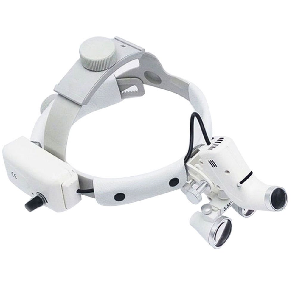 bonew-Oral Dental Fernglas Lupen Chirurgischer Glas Lupe + LED Scheinwerfer 3,5 x 280–380 mm