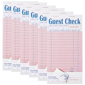 ZPARIK Rosa Gäste-Scheckbücher, 6er Pack