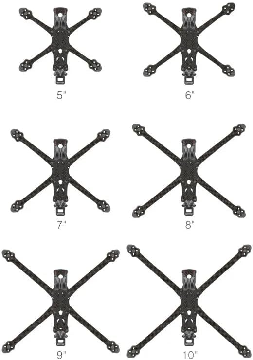 QWinOut APEX EVO 6/7/8/9/10 Inches 3K Carbon Fiber FPV Frame Kit for DIY RC Racing Drone (6inch Frame)