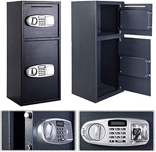 Casart Double Door Safe Box, Digital Safe Depository Drop Box with Keys