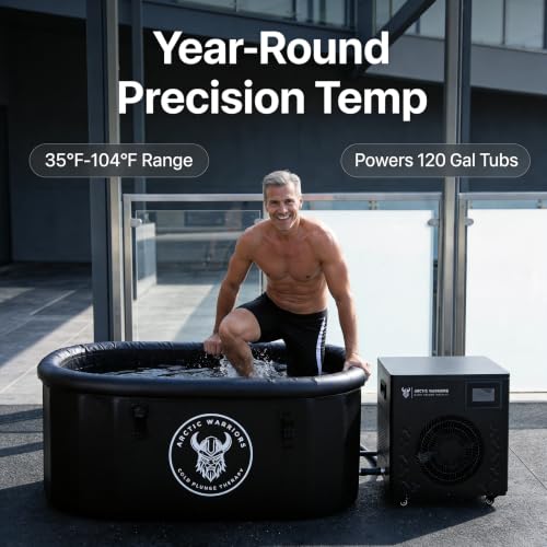 Healcryo 1HP Cold Plunge Chiller, WiFi Ice Bath, 8000 BTU/h, Titanium, 35°F