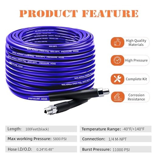 100FT Sewer Jetter Kit for Pressure Washers