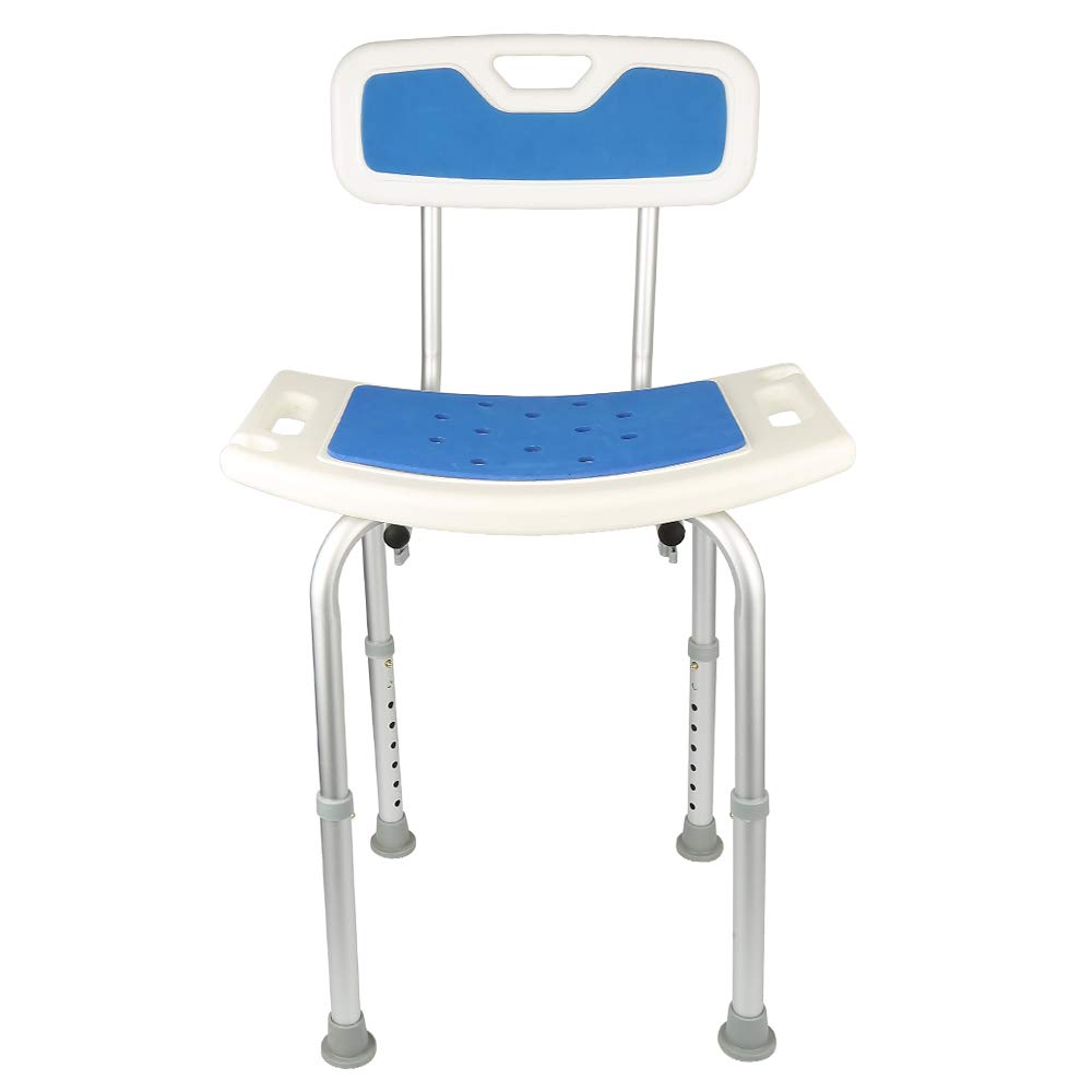Obracany o 360° taboret prysznicowy, regulowany ergonomiczny taboret prysznicowy, krzesło prysznicowe z antypoślizgowymi nogami, regulowana wysokość (51 x 26 x 71-83 cm)