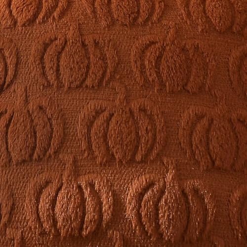Pumpkin Fall Decorative Throw Pillow Covers 18"x18", Set of 2 Rust Red Soft Faux Fur Pillow Covers for Autumn Harvest, Fluffy Plush Accent Pillow Cases for Farmhouse Couch Cushion Covers