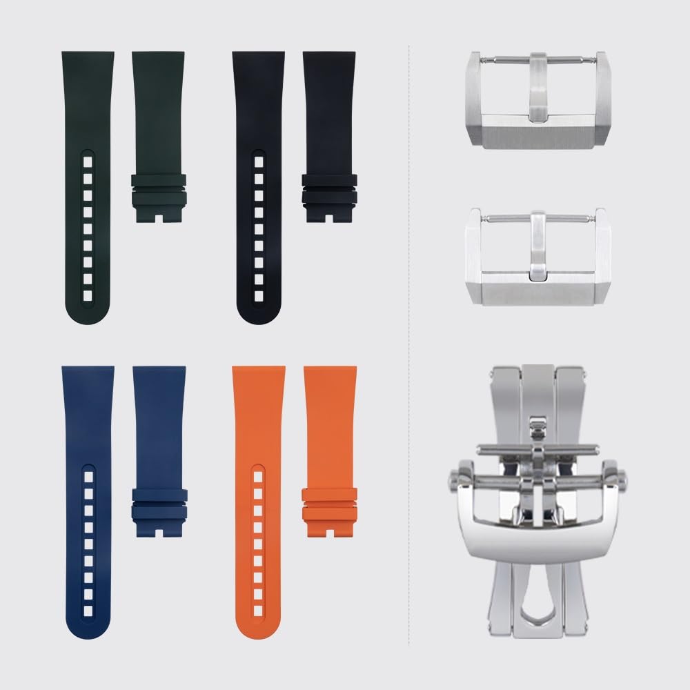 EPANO Correas de reloj de goma suave FKM de 23 mm para correa de reloj Blancpain Fifty Fathoms 5000 5015, 23mm, Agate