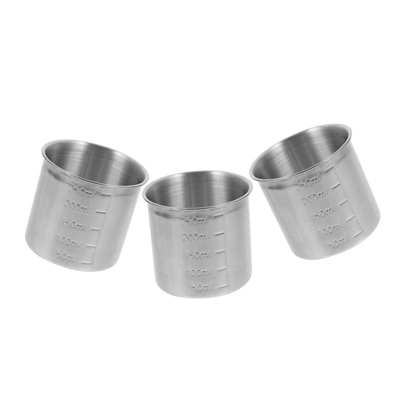 Amosfun Lot De 4 Tasses À Mesurer Ménagères Règle Graduée Tasses De Cuisson En Acier Inoxydable Portables Pour 3 Pièces X 4