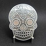 für Gürtel bis 4 cm Breite Buckle Tattoo Skull, Tribal, Totenkopf, Silber-Auflage, Gürtelschnalle