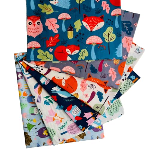 SZRUIZFZ Forest Cotton Fabric Fat Quarters Bundles, Cute...