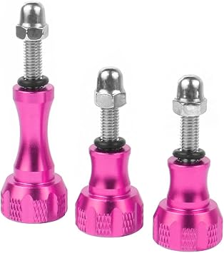 CNC Aluminum Long Short Thumb 3pcs Knob Bolt Nut Adapter Screws Compatible with Go-pro Hero 8 7 6 5 4 Connector Pink
