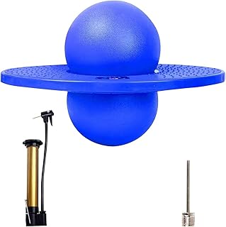 Pogo Ball Hopper, Bouncing Ball with Handle, Space Hopper Ball Balance Jump Toy Pogo, Maximum Load-Bearing 220lb Exercise Bounce for Children Adult (Armrest Dual-use) (Round)