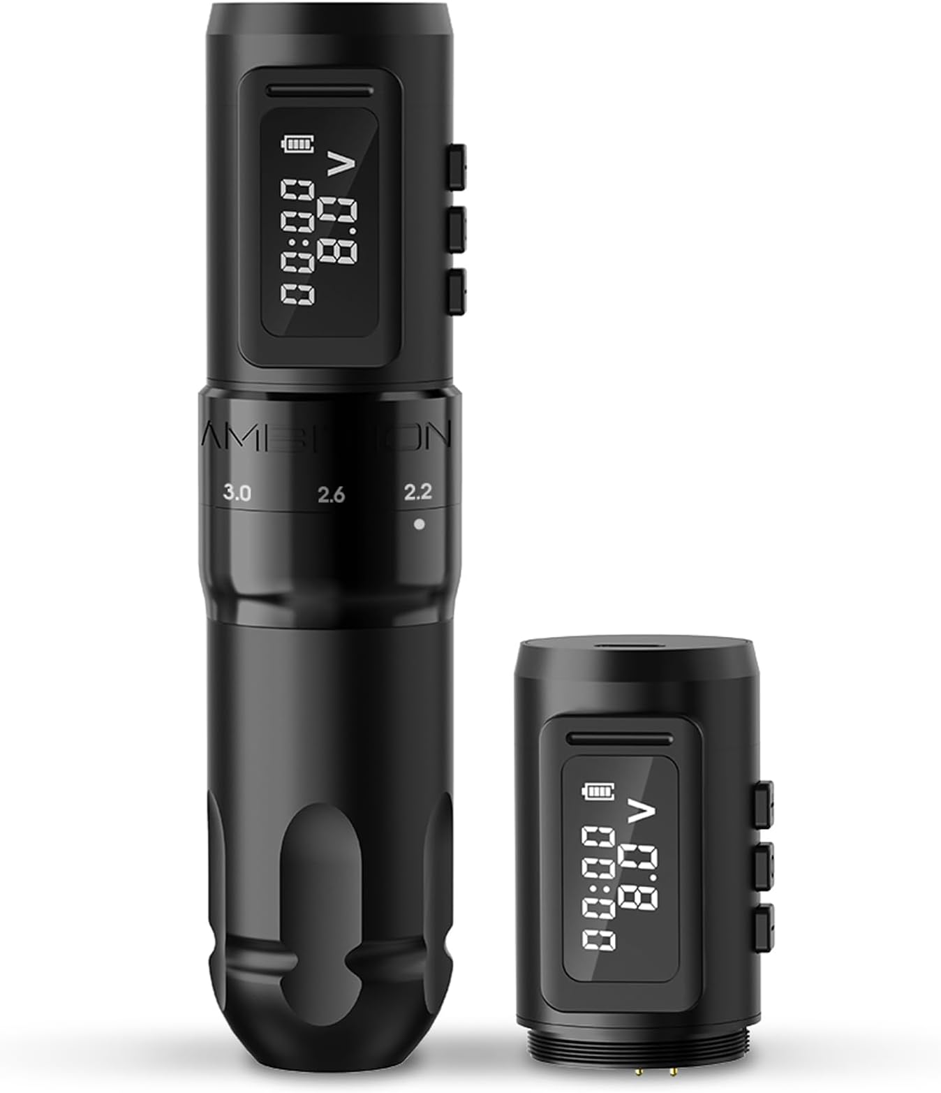 Ambition MARS-U Wireless Tattoo Machine with Adjustable Stroke - Rotary Cartridge Tattoo Machine Pen with Extra 1800mAh Power Coreless Motor Digital LED Display for Professional Tattoo Artist