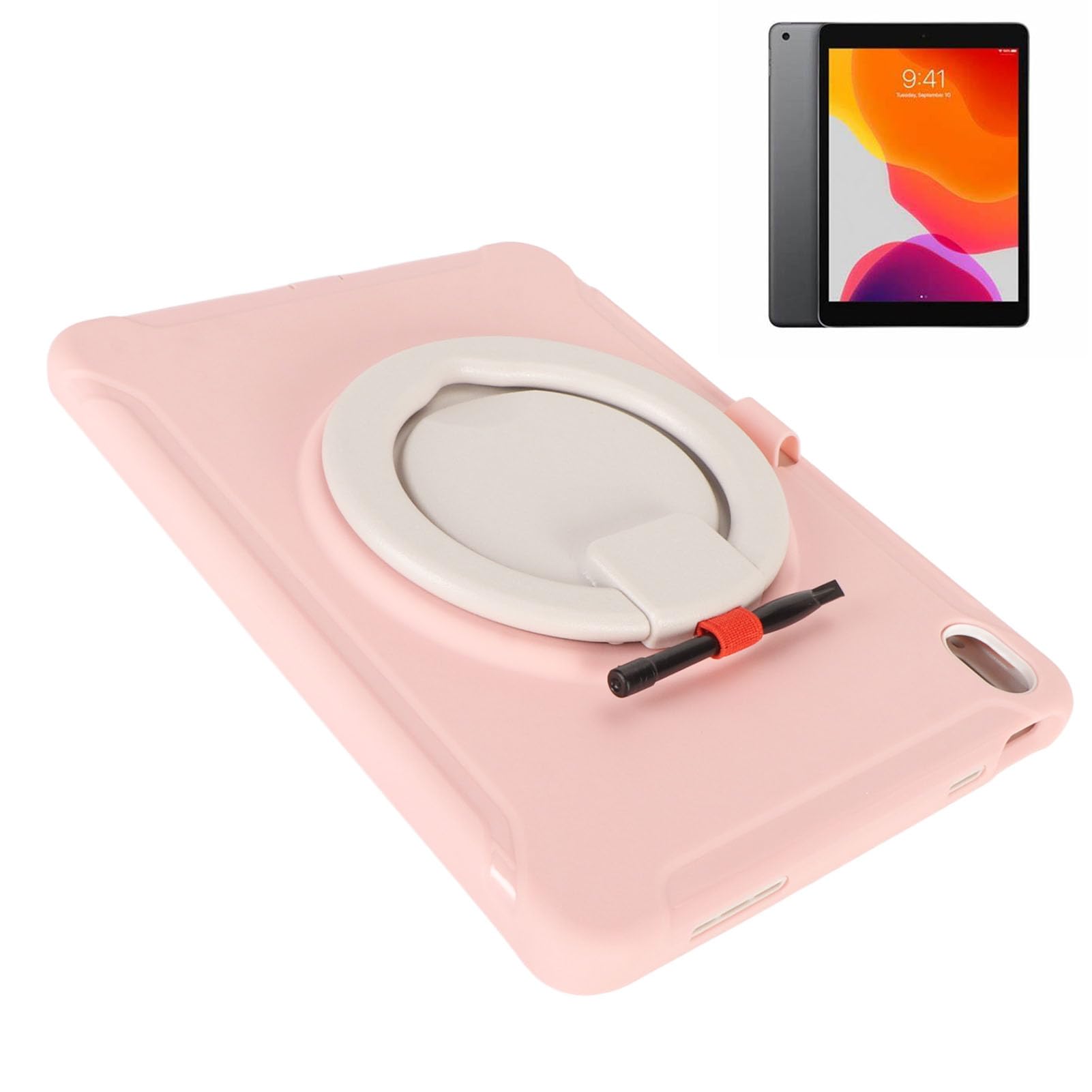 Generic Custodia Tablet Antiurto Rosa per Tablet IOS 10 2022 con Custodia per Penna Supporto Girevole a 360 Gradi - Ritagli Precisi per Protezione per IOS, per Modelli Applicabili - Materiale PC Rosa