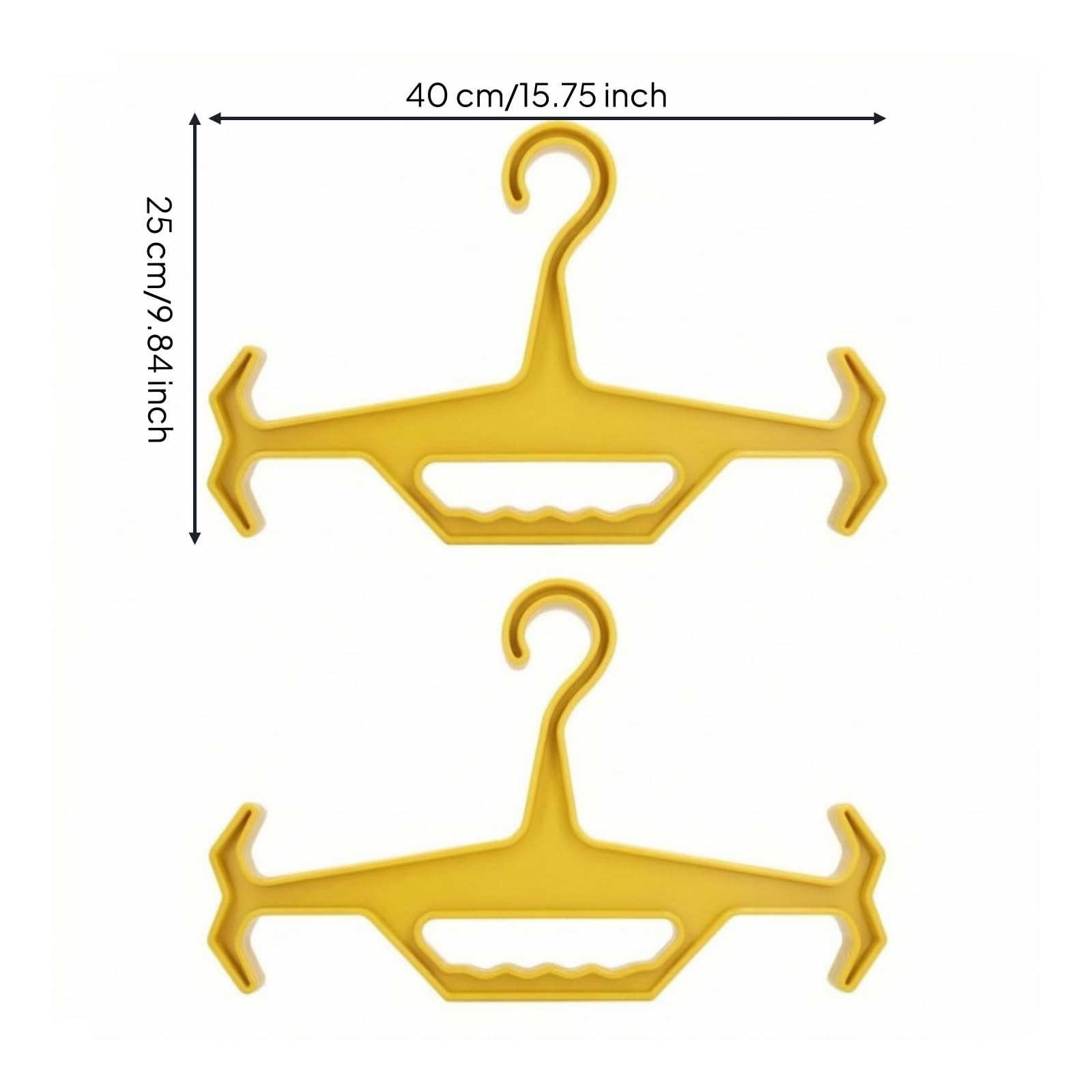 2 Pezzi Gruccia con Ganci Curvi, Giallo, Taglia Unica