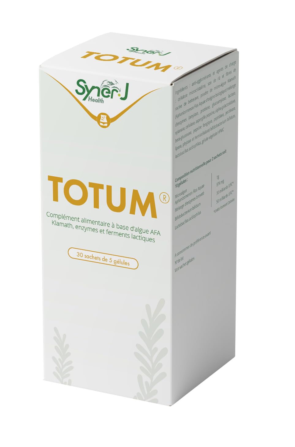 TOTUM | Équilibre Digestif & Confort Intestinal | Enzymes, Probiotiques, AFA Klamath | 30 Sachets de 5 Gélules | 1 Mois | SynerJ Health