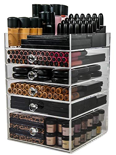 N2 Makeup Co Acrylic Makeup Organizer Cube | 5 Drawers Storage Box for Vanity Tables