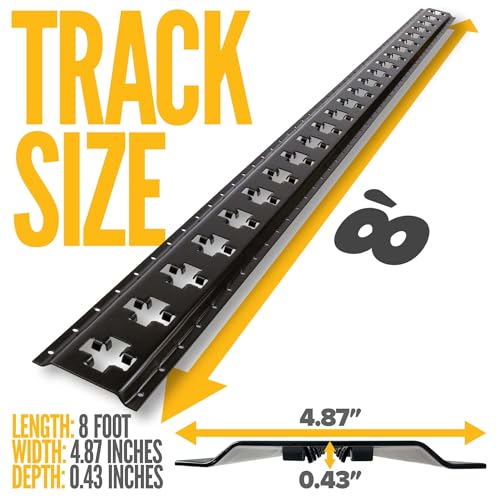 Image of US Cargo Control X Track Rail, 8 FT Black X-Track Rail for Trailers, Pickup Trucks, Garages, and Sheds - Use with E-Track Straps for Vertical and Horizontal Alignment