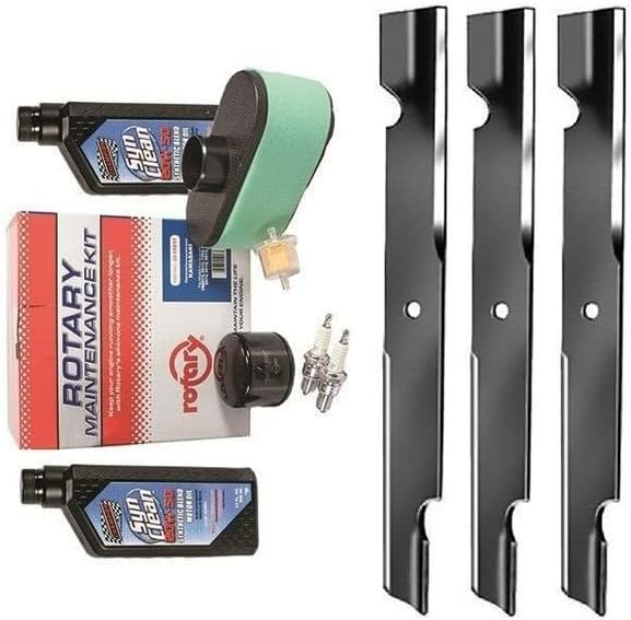 Compatible with Tune Up Kit Blades Oil Fuel Filter for 52" Hustler Raptor & Limited KT735 KT745 KT7000 KT715 KT725 KT730 KT740 52-inch 02-S