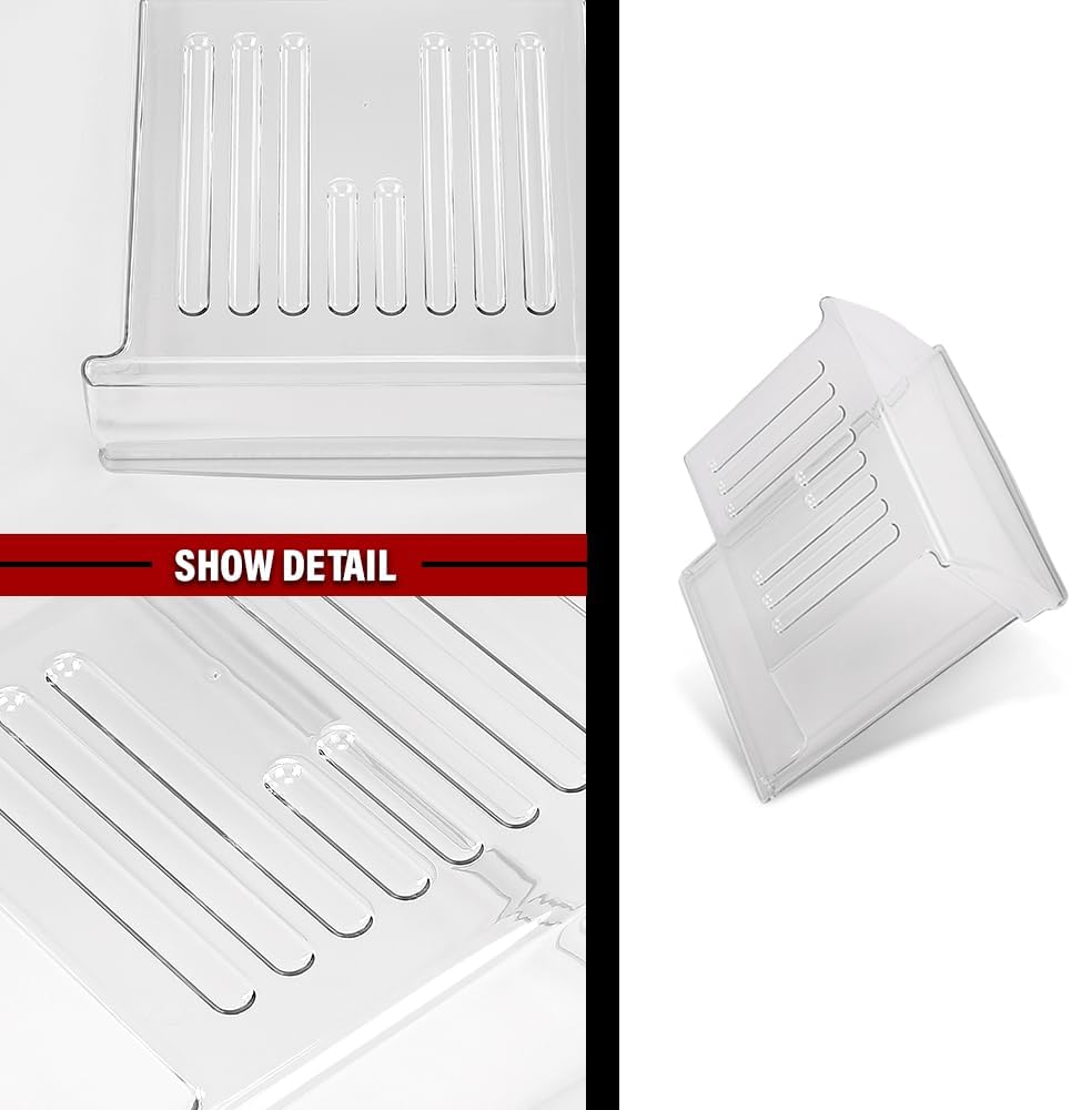 Crisper Drawer Pan Compatible with Frigidaire, Kenmore, Crosley, Westinghouse, Gibson, Kelvinator Fit Refrigerator Models Beginning with FFTR18, FFHT18, FRT18 240337103, PS429854 Clear