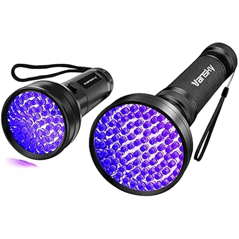 Vansky Black Light UV Flashlights, 100 LED & 51 LED 395nm Blacklight Detector for Dog Cat Pet Urine, Dry Stains and Bed Bug, Matching with Pet Odor Eliminator Cover