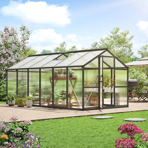 8x12 FT Greenhouse with Vent and Lockable Door