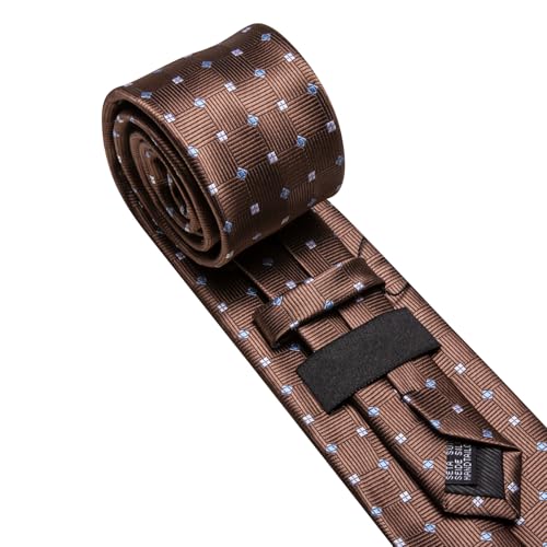 Image of YOHOWA Men Plaid /Striped Ties Set Silk Business Wedding Formal Fashion Necktie and Pocket Square Cufflinks Set