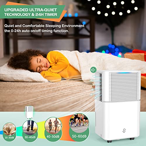 Image of HUMILABS 1500 Sq. Ft Dehumidifiers for Home and Basements,22 Pints Dehumidifiers for Large Room with Auto or Manual Drainage,0.528 Gallon Water Tank,24 Hours Timer,Dry Clothes Mode