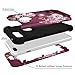 Hocase iPhone 8/7 Plus Case - Heavy Duty Shockproof Protection, Hybrid Hard Plastic+Silicone Rubber, Royal Purple/White Flowers
