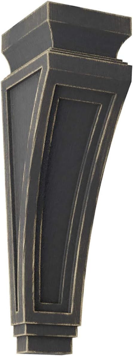 Ekena Millwork CORWD03X04X14ARBL Arts and Crafts Vintage Decor Corbel 3 7/8"W x 4 1/2"D x 14"H Black