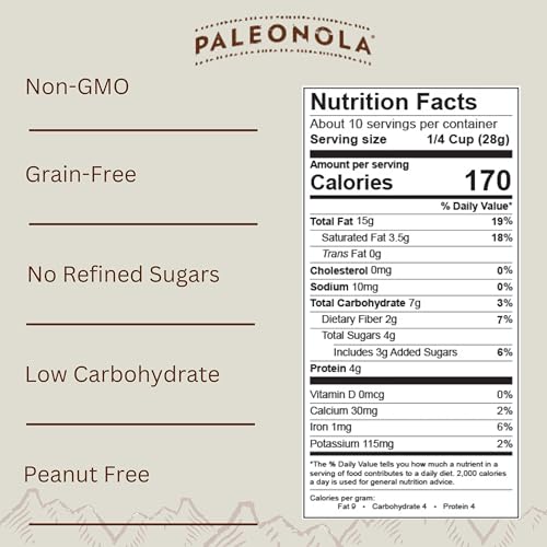 Image of Paleonola - Grain Free Granola Apple Pie Flavor - Non-GMO, Grain, Soy, Gluten, Dairy Free - Low Carb Protein Snack For A Healthy Breakfast