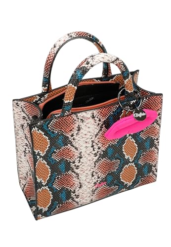 Sac de courses femme Buffalo cabas grand volume bleu style python pour le shopping - 6