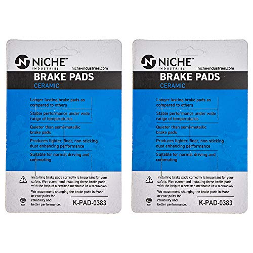 Image of NICHE Front Rear Brake Pad Set for Harley-Davidson 41300169 Ceramic 2 Pack | Harley-Davidson /BMW, Fits 2016-2019 Street 500 XG500; 1996-1997 F650ST; 2018 K1600 Bagger; 1998-2000 F650; 1999-2012 F650GS