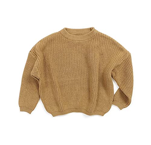 chengchuang Newborn Baby Girls Boys Sweatshirt Blouse Pullover Knit Sweater Warm Crewneck Long Sleeve Tops for Infant Toddler (Brown, Age 18-24 Months)