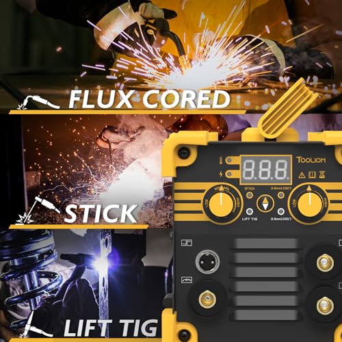 Image of TOOLIOM 135A Mini MIG Welder Flux Core 110V MIG Welder Gasless Flux MIG /Lift TIG /Stick 3 in 1 Welding Machine Portable