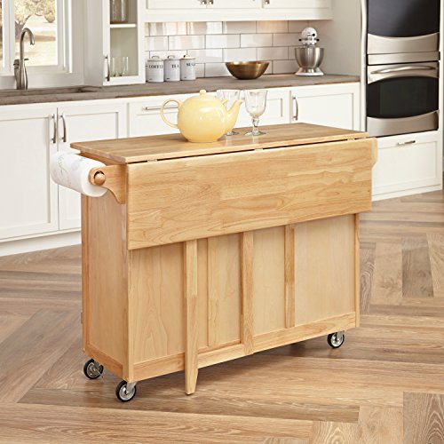 Home Styles Kitchen Center with Breakfast Bar, Natural Finish
