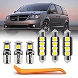 12pcs White LED Interior Lights Bulb Kit for Dodge Grand Caravan 2001 2002 2003 2004 2005 2006 2007 Map Dome Door Trunk Lights Super Bright 6000K Interior Light Bulbs + Install Tool