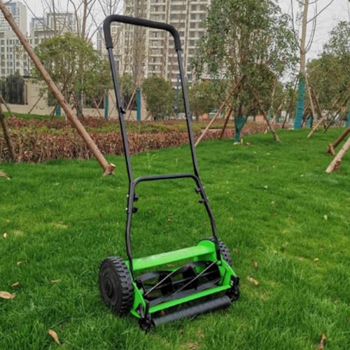 Cortacésped manual con altura ajustable y recogedor de césped, ideal para un mantenimiento eficiente del césped, patio y jardín